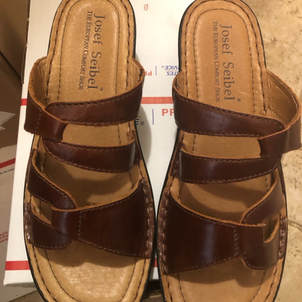 Josef Seibel Brown Leather Sandals 7